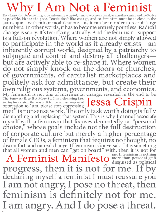 Title details for Why I Am Not a Feminist by Jessa Crispin - Available